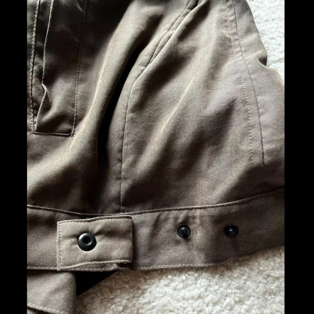 Vintage Nautica Mens Med Brown Bomber Style Jacket Leather Collar Size L - Picture 11 of 13